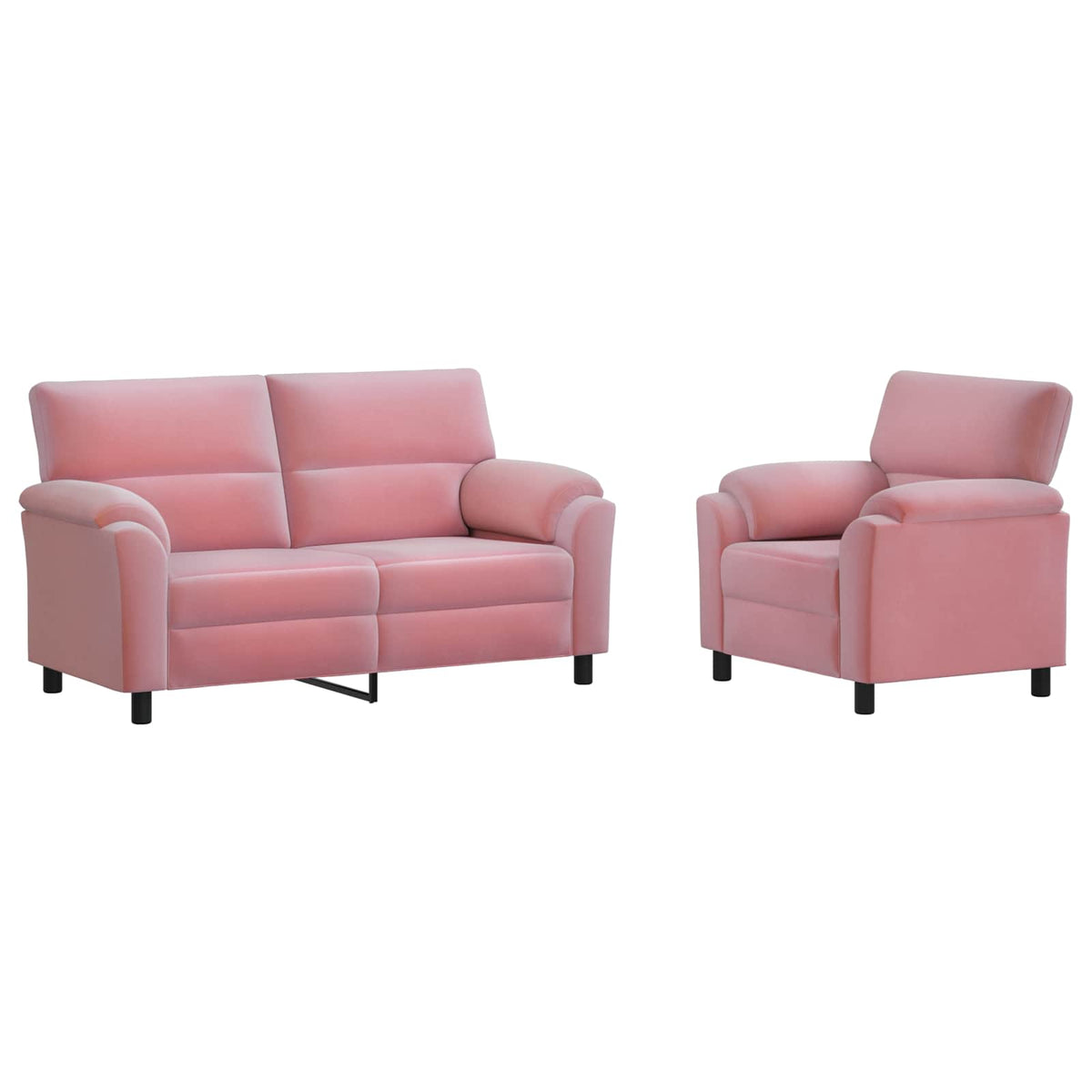 Bankstel 2 pcs Roze fluweel