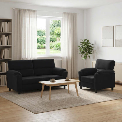 Bankstel 2 pcs Zwart fluweel