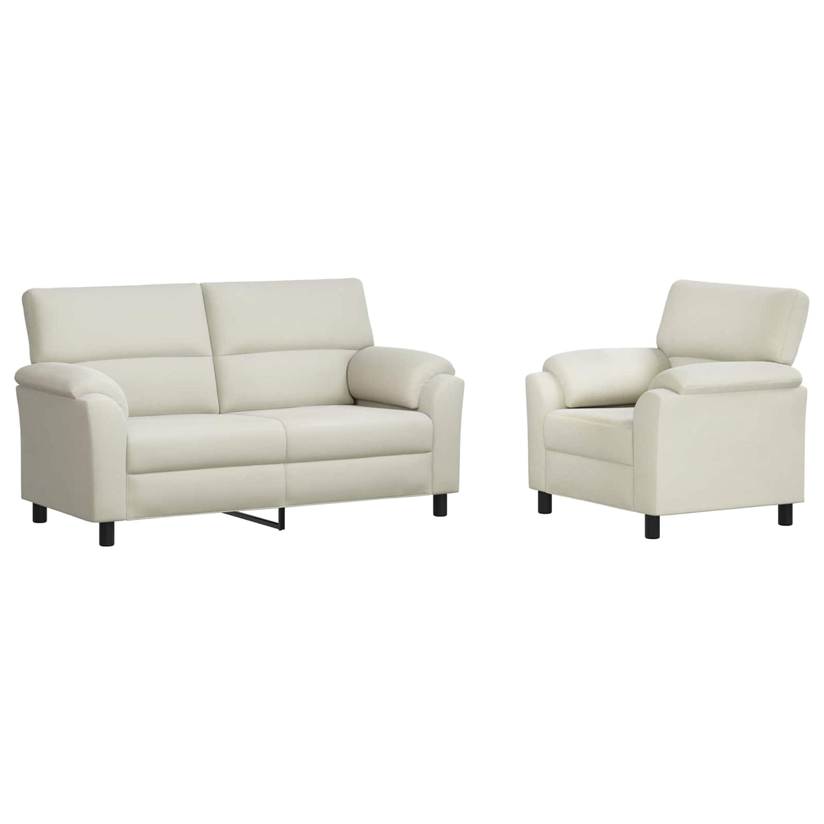 Bankstel 2 pcs Crèmekleurig fluweel