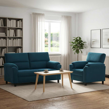 Bankstel 2 pcs Blauw fluweel