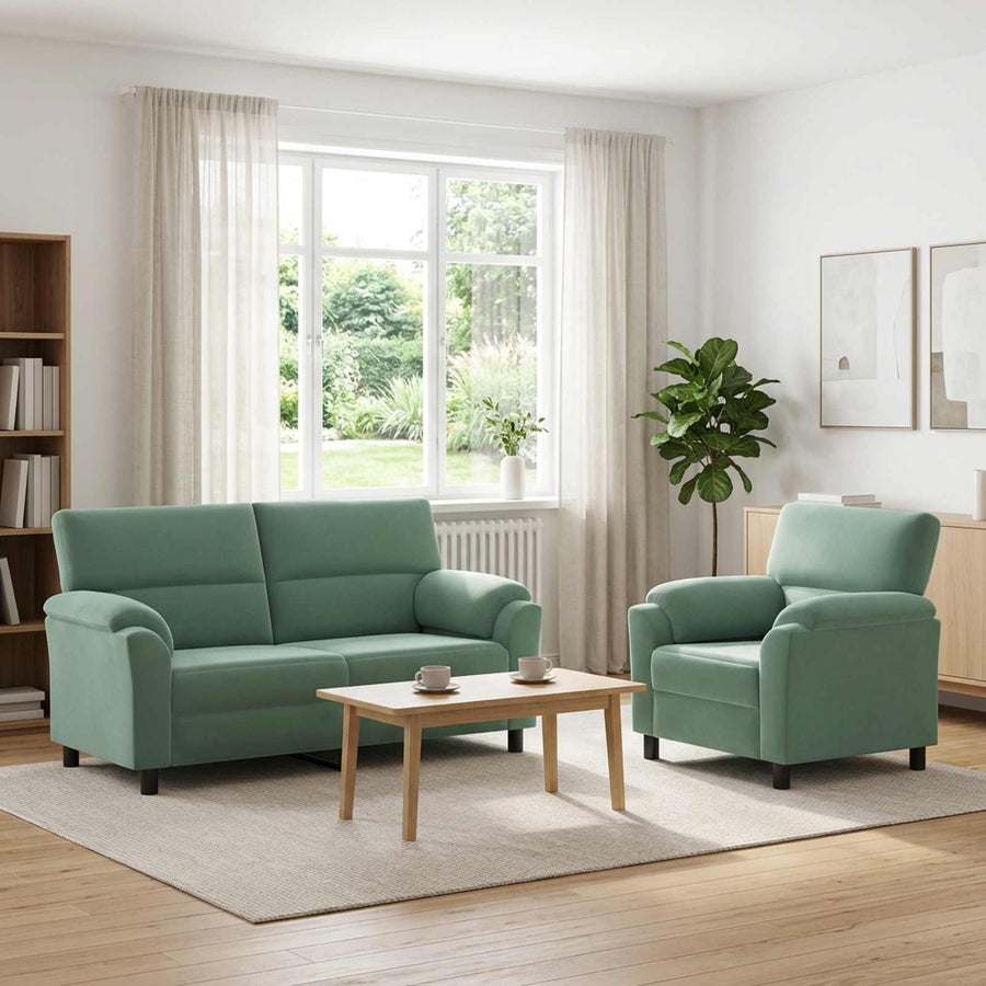 Bankstel 2 pcs Zeegroen fluweel