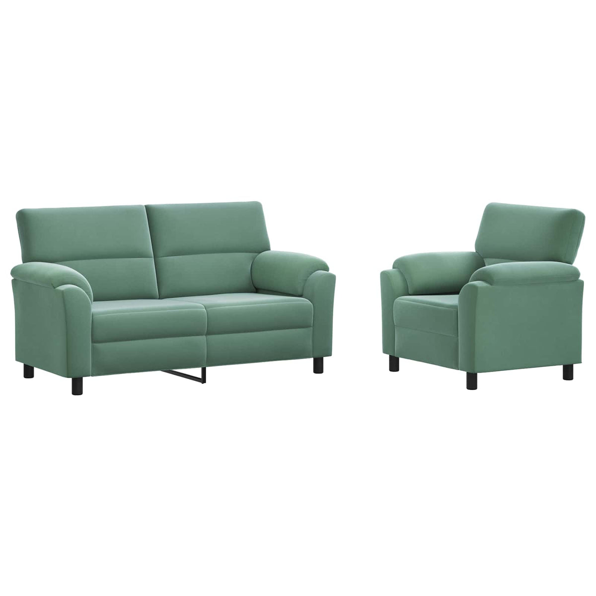 Bankstel 2 pcs Zeegroen fluweel