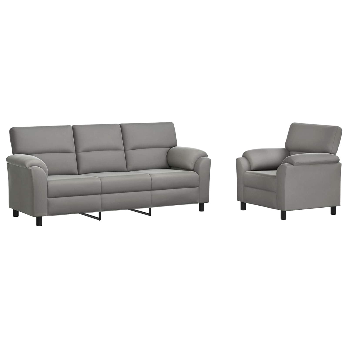 Bankstel 2 pcs Lichtgrijs fluweel