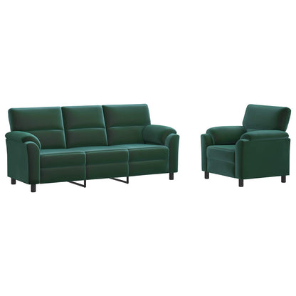 Bankstel 2 pcs Donkergroen fluweel