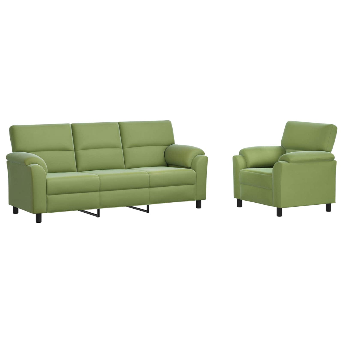 Bankstel 2 pcs Lichtgroen fluweel
