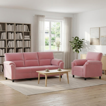 Bankstel 2 pcs Roze fluweel