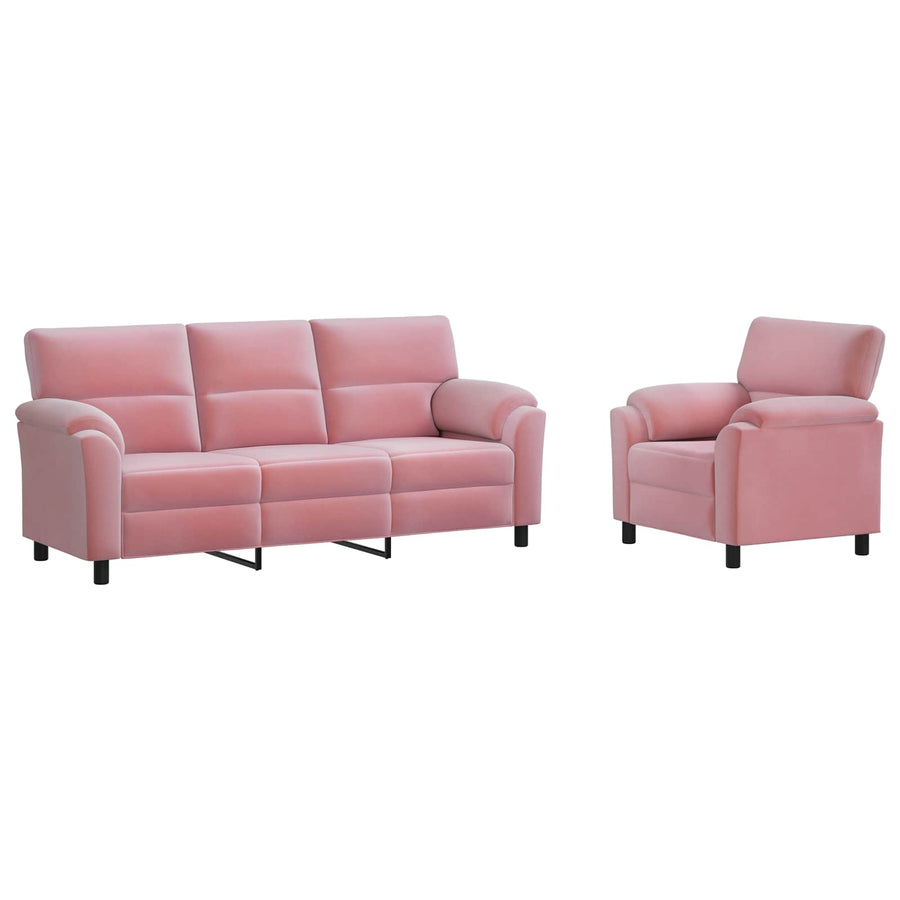 Bankstel 2 pcs Roze fluweel