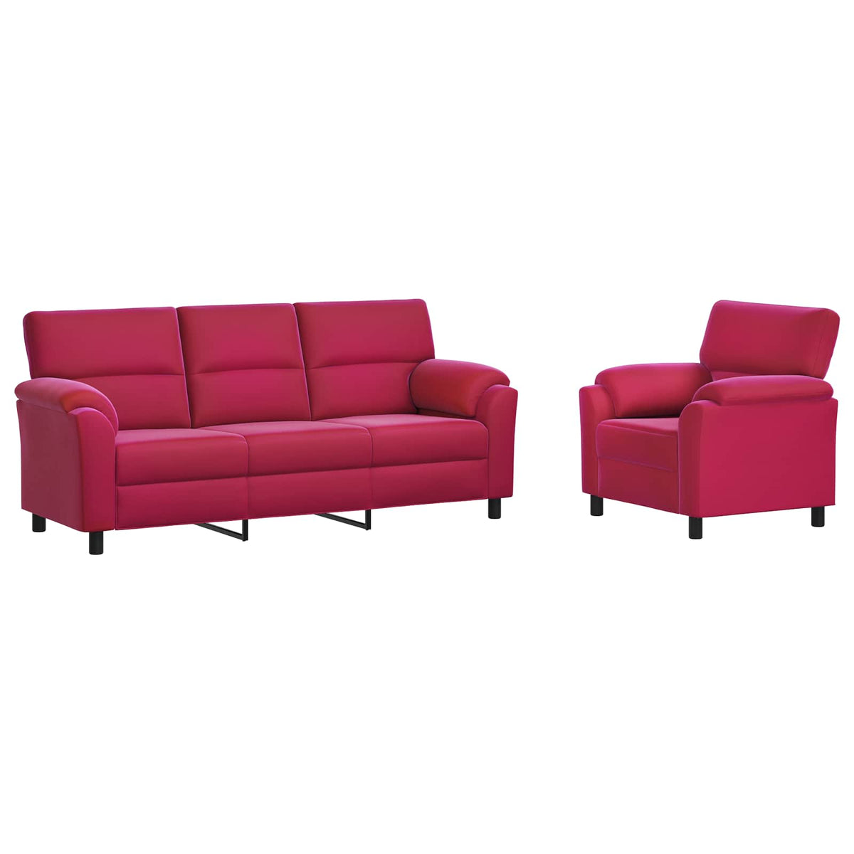 Bankstel 2 pcs Wijnrood fluweel