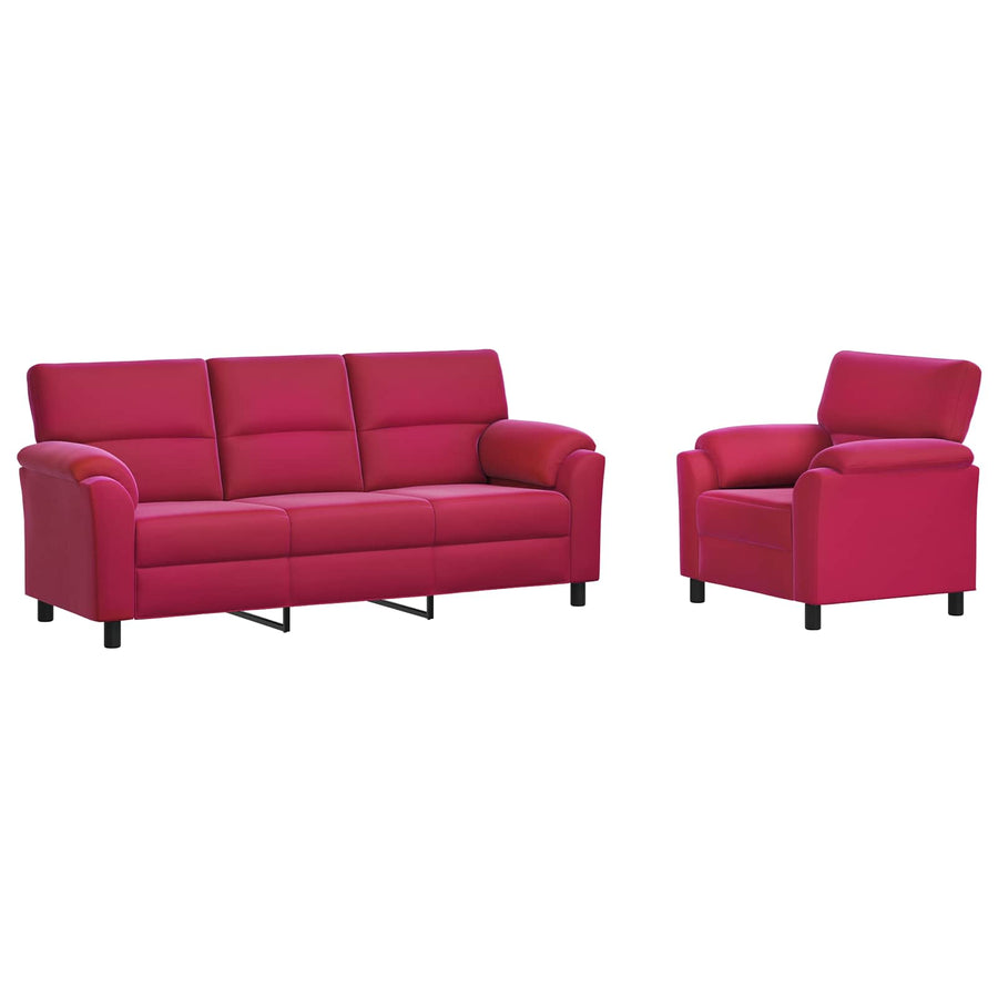 Bankstel 2 pcs Wijnrood fluweel