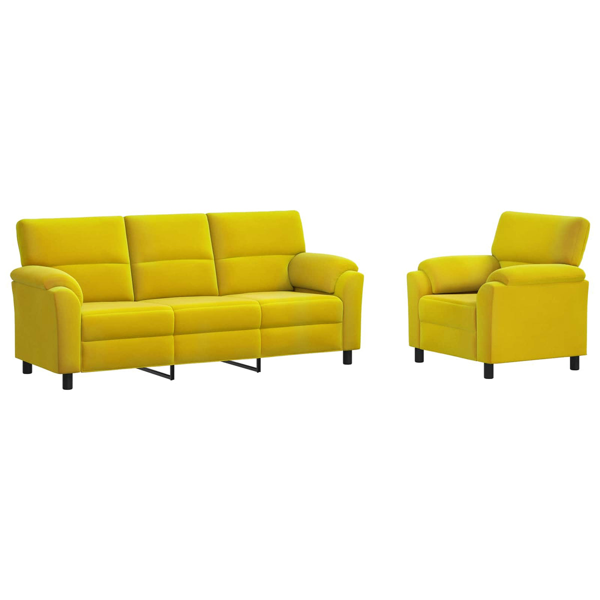 Bankstel 2 pcs Geel fluweel