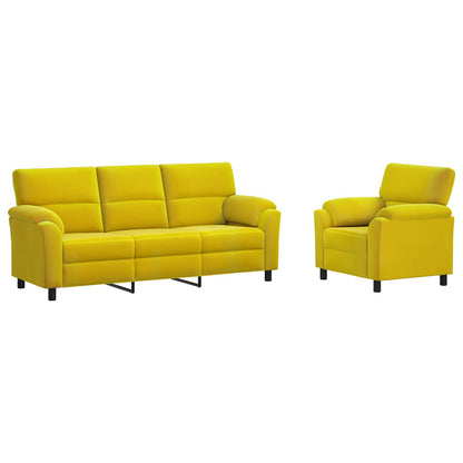 Bankstel 2 pcs Geel fluweel