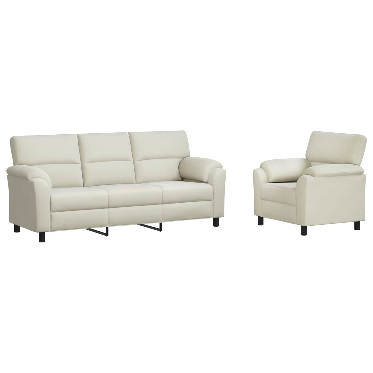 Bankstel 2 pcs Crèmekleurig fluweel