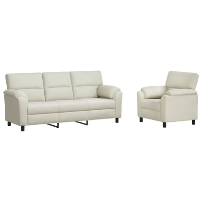 Bankstel 2 pcs Crèmekleurig fluweel