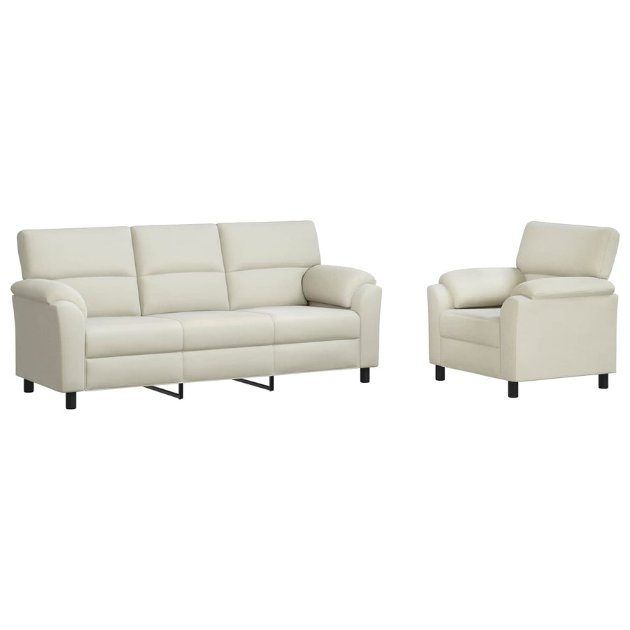 Bankstel 2 pcs Crèmekleurig fluweel