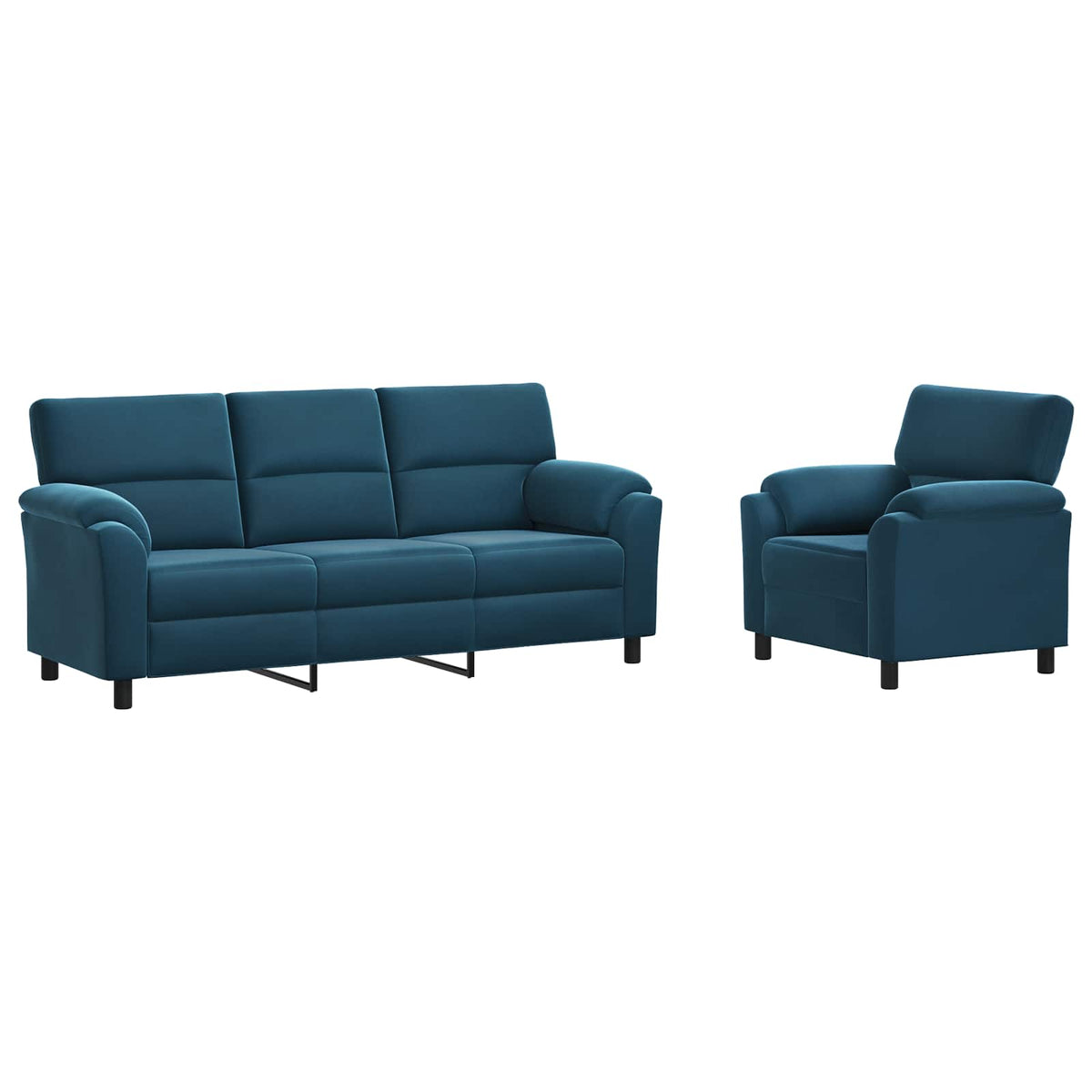 Bankstel 2 pcs Blauw fluweel