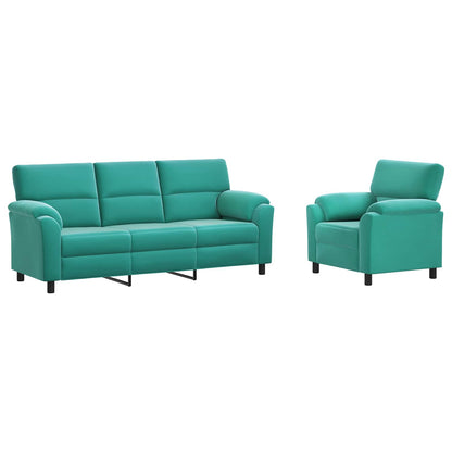 Bankstel 2 pcs Turquoise fluweel