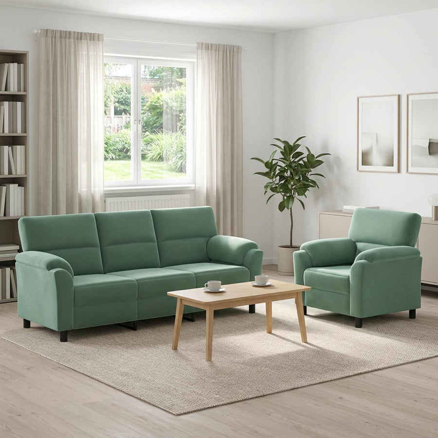 Bankstel 2 pcs Zeegroen fluweel
