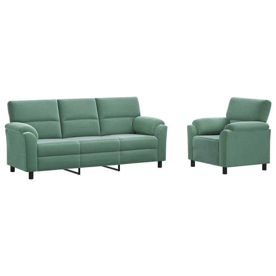 Bankstel 2 pcs Zeegroen fluweel