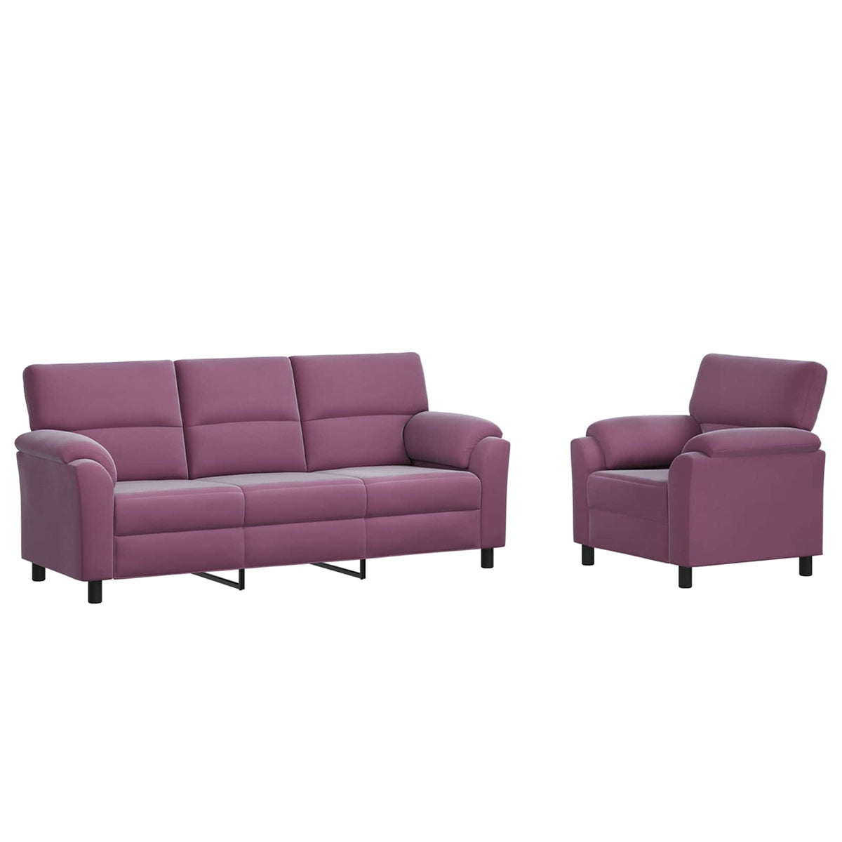 Bankstel 2 pcs Paars fluweel