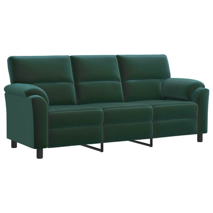 Bankstel 3 pcs Donkergroen fluweel