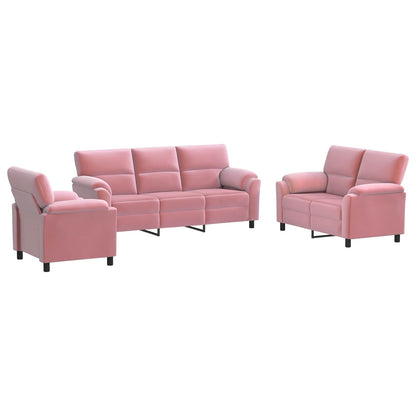 Bankstel 3 pcs Roze fluweel