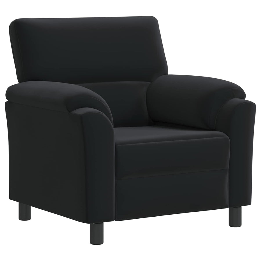 Bankstel 3 pcs Zwart fluweel