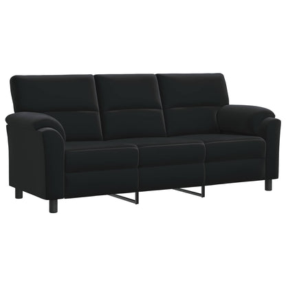Bankstel 3 pcs Zwart fluweel