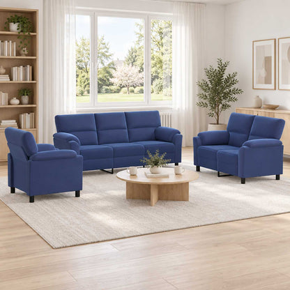 Bankstel 3 pcs Politieblauw fluweel