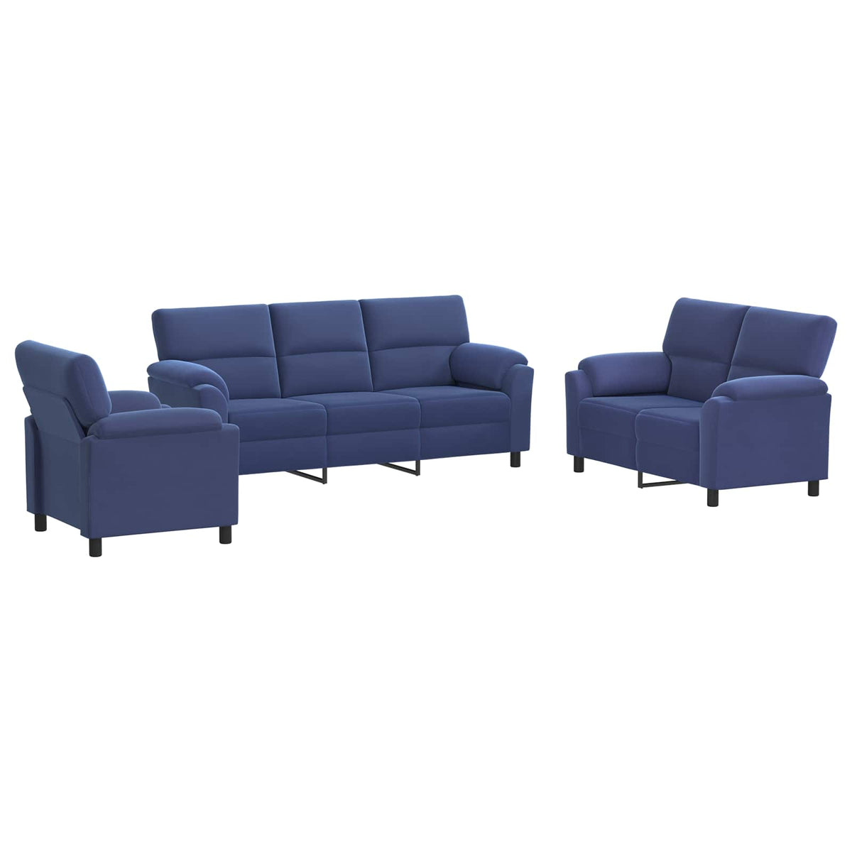 Bankstel 3 pcs Politieblauw fluweel