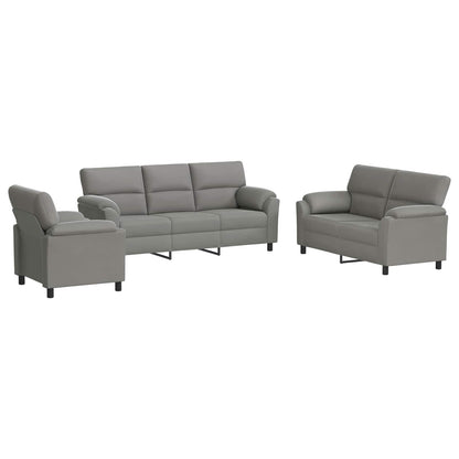 Bankstel 3 pcs Lichtgrijs fluweel