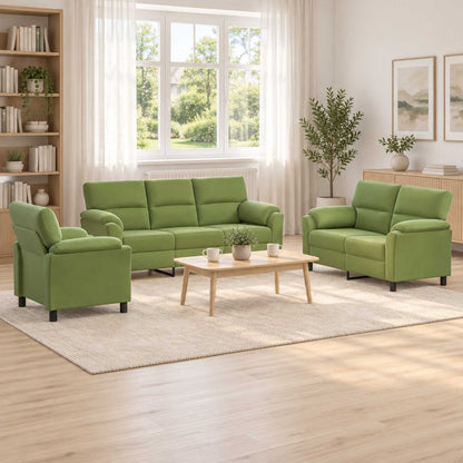 Bankstel 3 pcs Lichtgroen fluweel