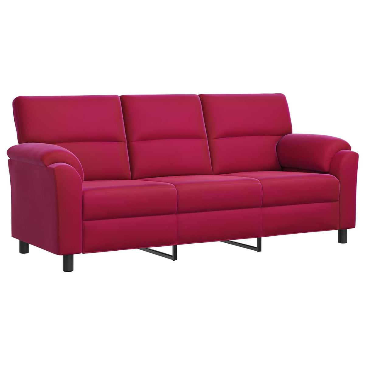 Bankstel 3 pcs Wijnrood fluweel