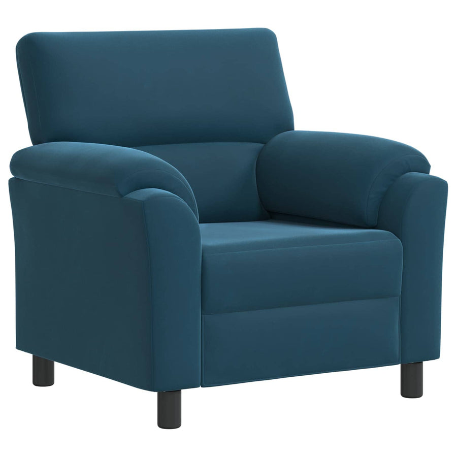 Bankstel 3 pcs Blauw fluweel