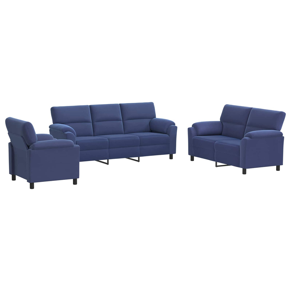 Bankstel 3 pcs Politieblauw fluweel