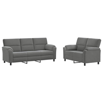 Bankstel 2 pcs Donkergrijs fluweel