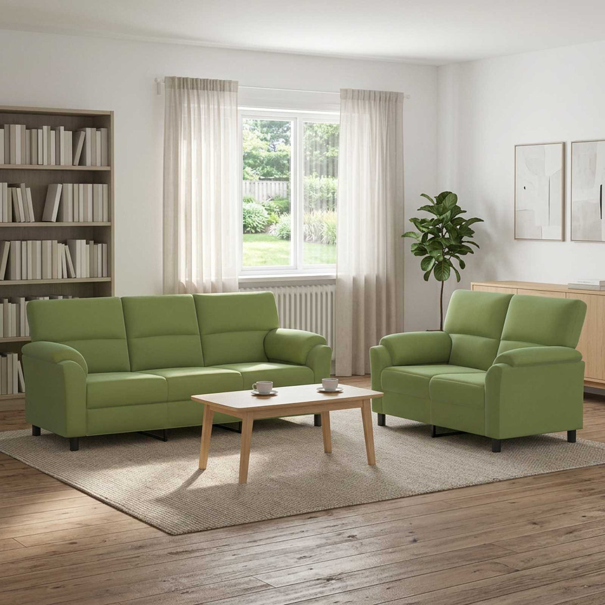 Bankstel 2 pcs Lichtgroen fluweel