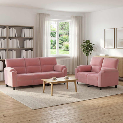 Bankstel 2 pcs Roze fluweel
