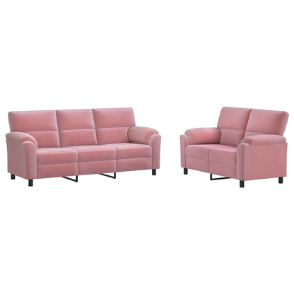 Bankstel 2 pcs Roze fluweel
