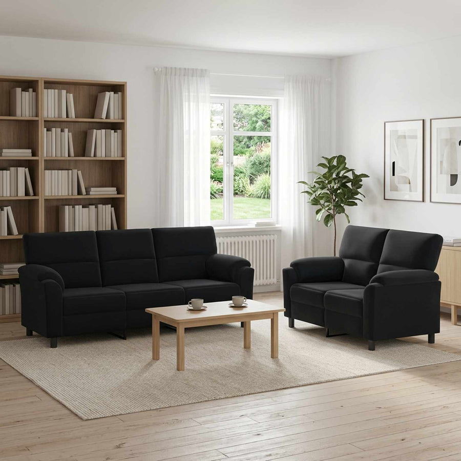 Bankstel 2 pcs Zwart fluweel