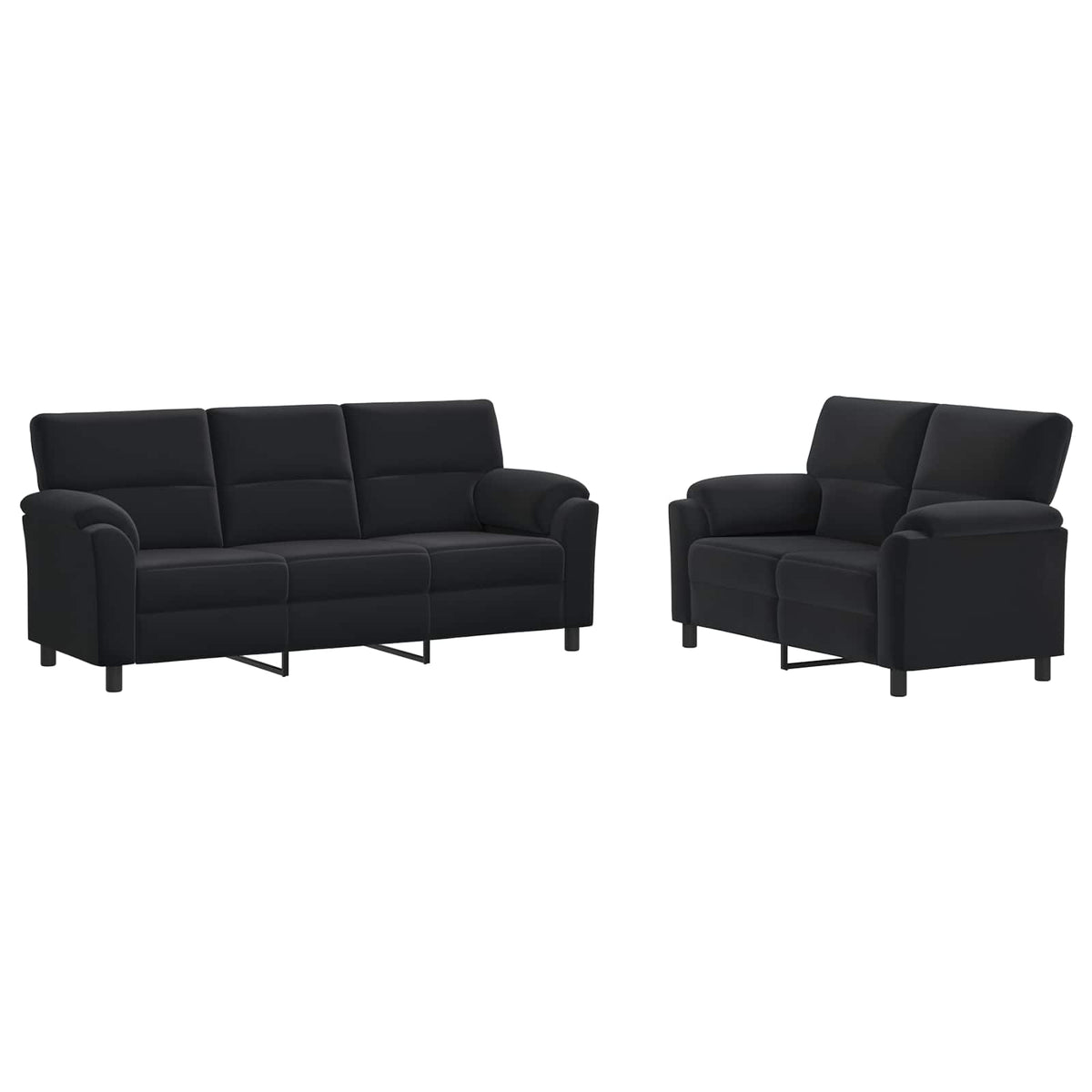 Bankstel 2 pcs Zwart fluweel