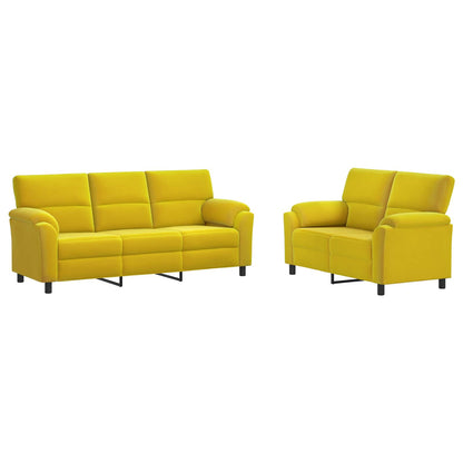 Bankstel 2 pcs Geel fluweel
