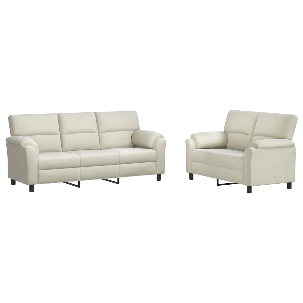 Bankstel 2 pcs Crèmekleurig fluweel