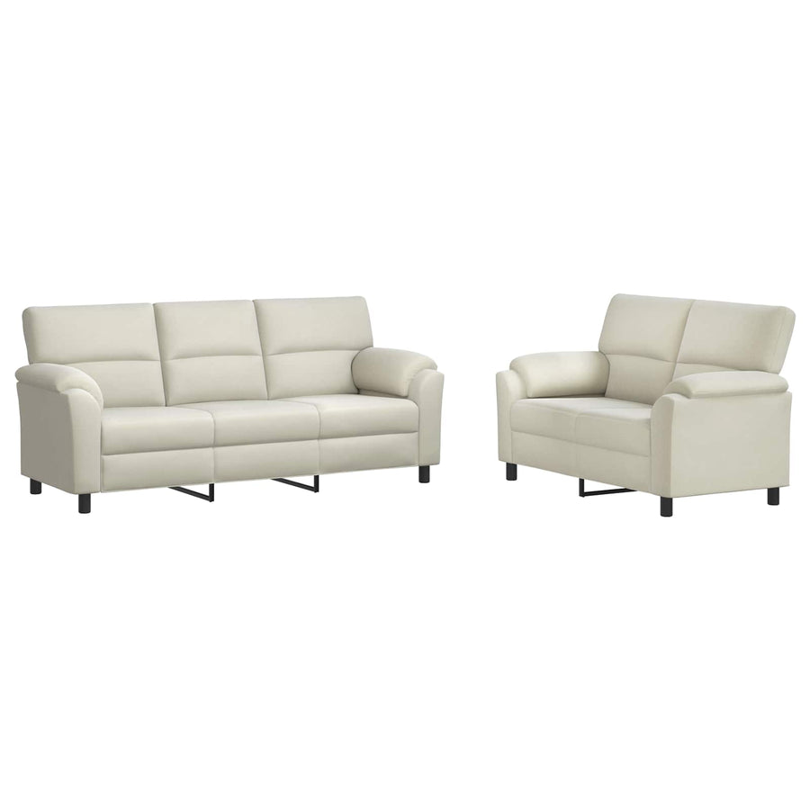 Bankstel 2 pcs Crèmekleurig fluweel