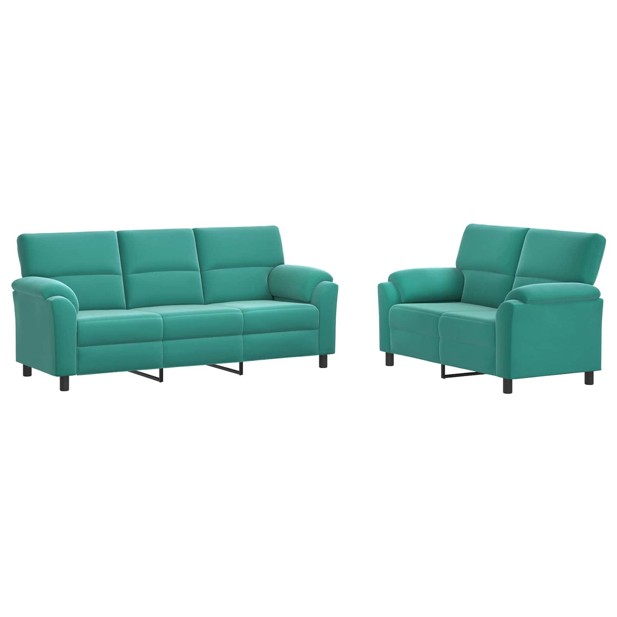 Bankstel 2 pcs Turquoise fluweel