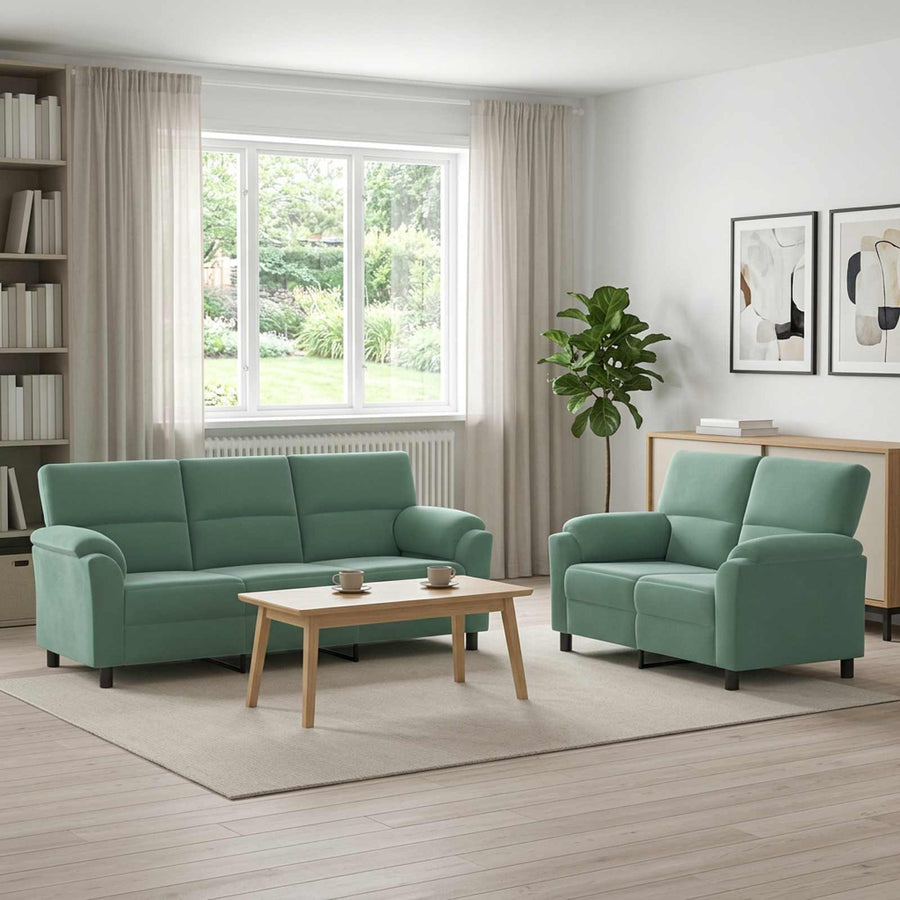 Bankstel 2 pcs Zeegroen fluweel