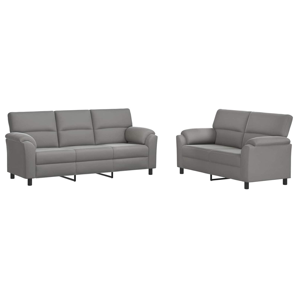 Bankstel 2 pcs Lichtgrijs fluweel