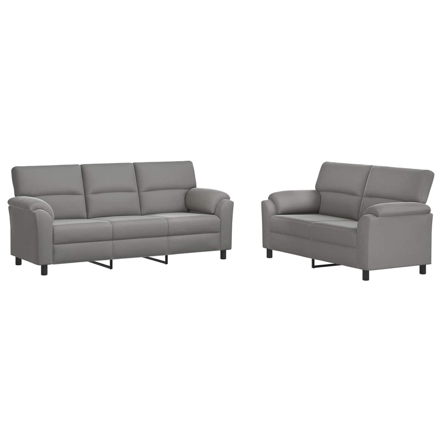 Bankstel 2 pcs Lichtgrijs fluweel