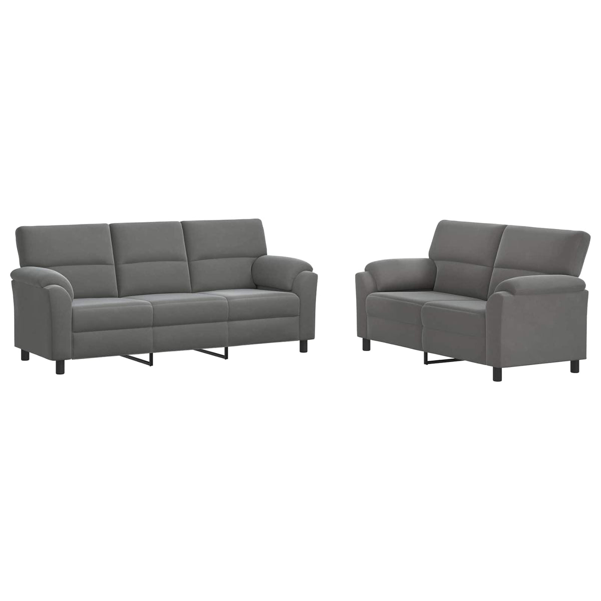 Bankstel 2 pcs Donkergrijs fluweel