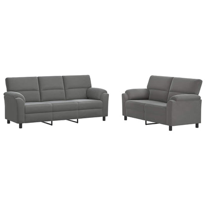 Bankstel 2 pcs Donkergrijs fluweel