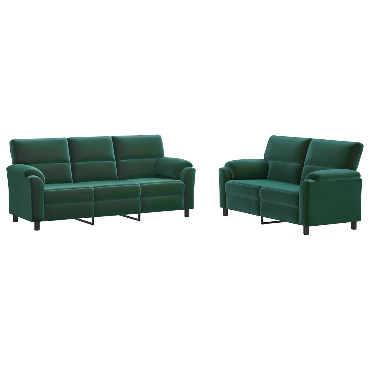 Bankstel 2 pcs Donkergroen fluweel